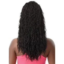 Postiche Bouclé Noir Deep Twist - Outre -Evolve Cosmetiques postiche noir deep wave long outre pretty quick deep twist dos