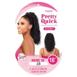 Postiche Pretty Quick Nene - Outré -Evolve Cosmetiques postiche outre pretty quick nene tne1b noir 1b packaging