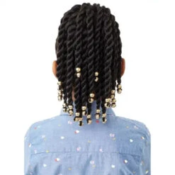 Postiche Pré-Twisté Noir Beaded Twists - Outré Lil Looks 8 Postiche Pré-Twisté Noir Beaded Twists - Outré Lil Looks -Evolve Cosmetiques postiche twist noir pour enfant beaded twist lil looks outre hair dos