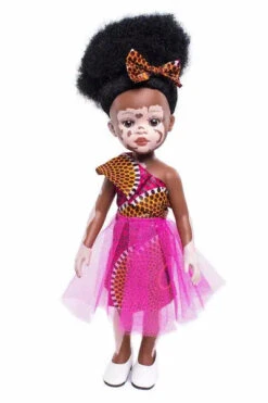 Poupée Noire Vitiligo Ndanaka - Sibahle Collection -Evolve Cosmetiques poupee noire vitiligo ndanaka sibahle collection