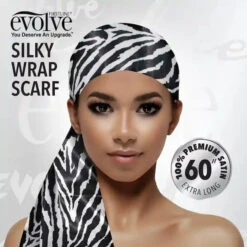 Foulard De Tête Silky Wrap Scarf - Evolve -Evolve Cosmetiques silky wrap scarf zebre
