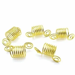 Lot De 5 Spirales Ressorts Pour Braids Et Locks -Evolve Cosmetiques spirales ressorts courtes dore