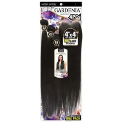 Tissage Yaki Straight Bundle + HD Closure 4X4 4pcs - Model Model -Evolve Cosmetiques tissage bundle closure long straight gardenia model model