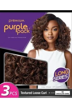 Tissage Purple Pack Long 3pcs Textured Loose Curl - Outré -Evolve Cosmetiques tissage purple pack long 3pcs textured loose curl outre hwptlc31b noir 1b 556121