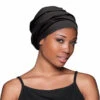 Foulard De Tête Wrap Cheveux Noir - Evolve -Evolve Cosmetiques turban wrap echarpe cheveux foulard evolve noir
