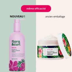 Crème Coiffante Twist & Braid Cream Sweet Hibiscus - Flora & Curl -Evolve Cosmetiques twist braid creme flora and curl style me cheveux