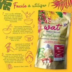 Masque Naturel BoosterCapillaire Poudre - WAT -Evolve Cosmetiques wat masque naturel booster capillaire utilisation 2
